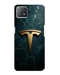 Чехол для OPPO A73 (5G) с картинкой «Мраморная Tesla Gold»