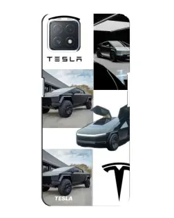 Чехол для OPPO A73 (5G) с картинкой «Коллаж Cybertruck Tesla»
