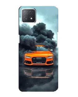 Чехол для OPPO A73 (5G) с картинкой «Audi в облаках дыма»