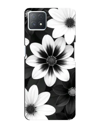 Чехол для OPPO A73 (5G) с картинкой «Монохромные астры»