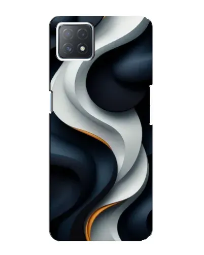 Чехол для OPPO A73 (5G) с картинкой «Объемные черно-белые ленты» Чехол для OPPO A73 (5G) с картинкой «Объемные черно-белые ленты»
