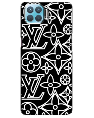 Чехол для OPPO A73 с картинкой «Черно-белый узор LV»