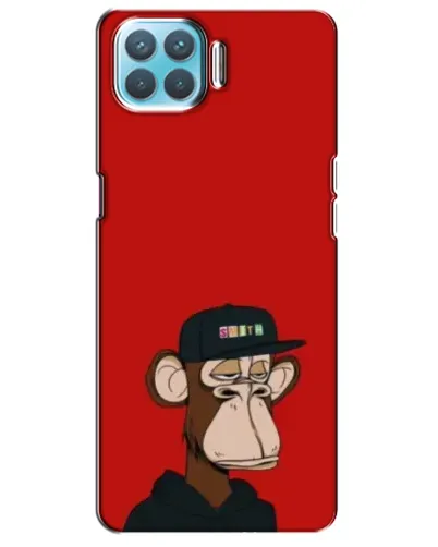 Чехол для OPPO A73 с картинкой «Bored Ape — красный фон»