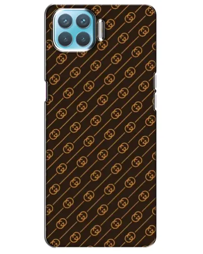 Чехол для OPPO A73 с картинкой «Gucci — золотые диагонали»