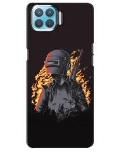 Чехол для OPPO A73 с картинкой «PUBG — огненный силуэт»