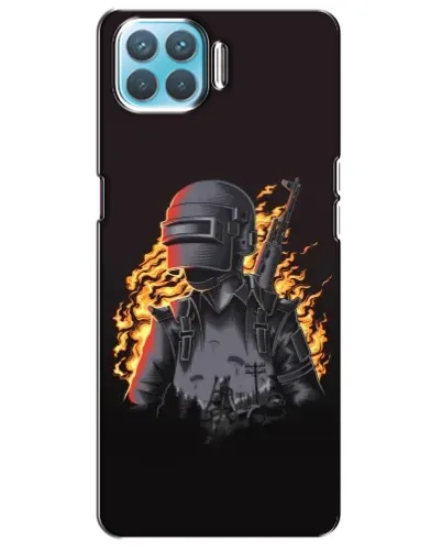 Чехол для OPPO A73 с картинкой «PUBG — огненный силуэт»