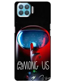 Чехол для OPPO A73 с картинкой «Красный импостер — макро»