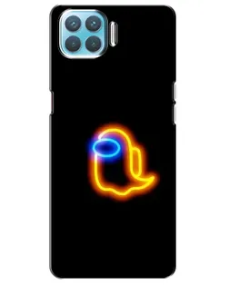 Чехол для OPPO A73 с картинкой «Among Us неоновое сияние»