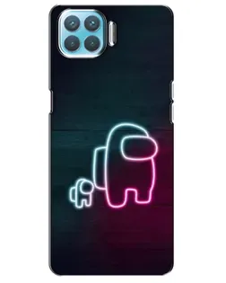 Чехол для OPPO A73 с картинкой «Among Us неон-арт»