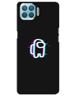 Чехол для OPPO A73 с картинкой «Among Us неон»