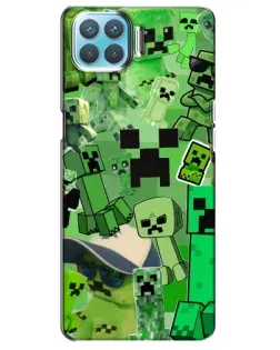 Чехол для OPPO A73 с картинкой «Криперы Minecraft»