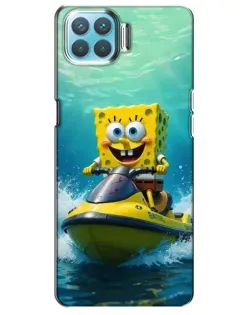 Чохол для OPPO A73 з картинкою «Спанч Боб на гідроциклі»