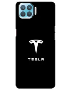 Чохол для OPPO A73 з картинкою «Tesla White Logo»