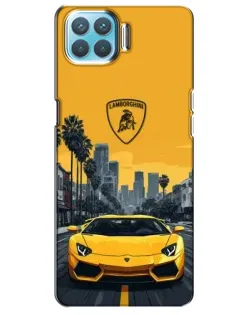 Чохол для OPPO A73 з картинкою «Жовтий Lamborghini місто»