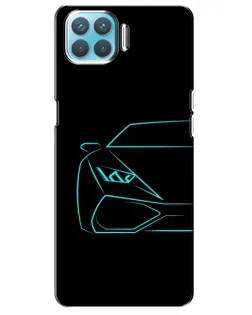 Чохол для OPPO A73 з картинкою «Блакитний силует Lamborghini»