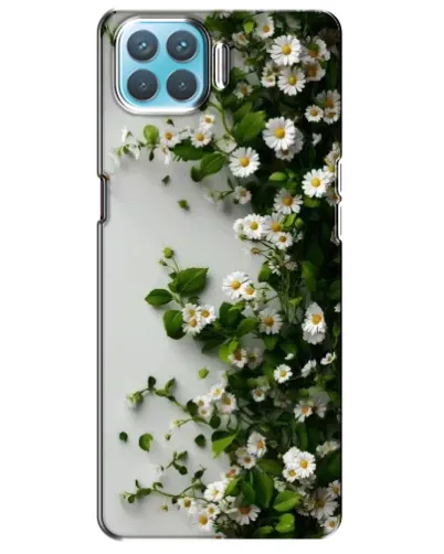 Чехол для OPPO A73 с картинкой «Ветка мелких белых цветов»