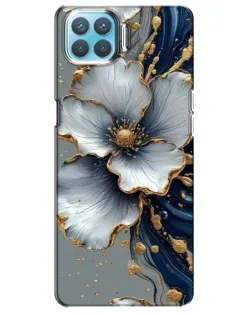 Чехол для OPPO A73 с картинкой «Белый цветок и золотой флюид»