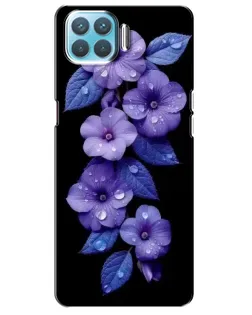 Чехол для OPPO A73 с картинкой «Фиолетовые цветы с росою»