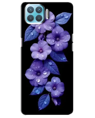 Чехол для OPPO A73 с картинкой «Фиолетовые цветы с росою»