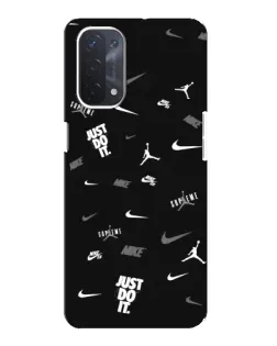 Чохол для OPPO A74 (5G) з картинкою «Nike Black Pattern» Чохол для OPPO A74 (5G) з картинкою «Nike Black Pattern»