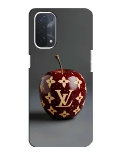 Чехол для OPPO A74 (5G) с картинкой «Красное яблоко LV»