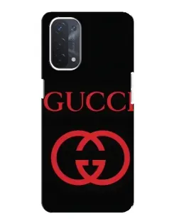 Чехол для OPPO A74 (5G) с картинкой «Gucci — красный логотип»