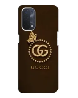 Чехол для OPPO A74 (5G) с картинкой «Gucci — золотая бабочка»