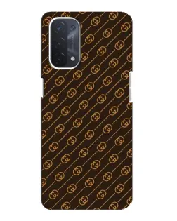 Чехол для OPPO A74 (5G) с картинкой «Gucci — золотые диагонали»