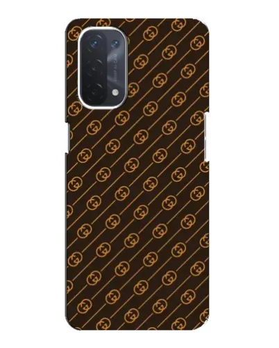 Чехол для OPPO A74 (5G) с картинкой «Gucci — золотые диагонали»