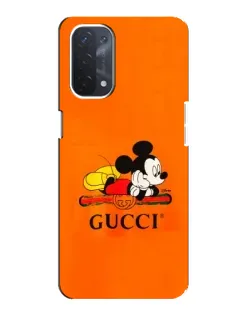 Чехол для OPPO A74 (5G) с картинкой «Микки Маус Gucci — оранж»