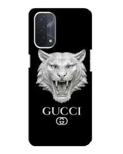 Чехол для OPPO A74 (5G) с картинкой «Gucci — серебряный лев»