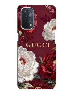 Чехол для OPPO A74 (5G) с картинкой «Gucci — бордовые розы»