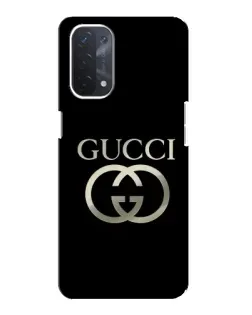 Чехол для OPPO A74 (5G) с картинкой «Gucci — золото на черном»