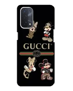 Чехол для OPPO A74 (5G) с картинкой «Gucci — герои Disney и монограмма»