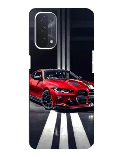 Чехол для OPPO A74 (5G) с картинкой «Красная BMW на дороге»