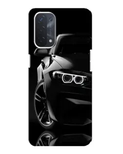 Чехол для OPPO A74 (5G) с картинкой «Черная BMW — профиль»