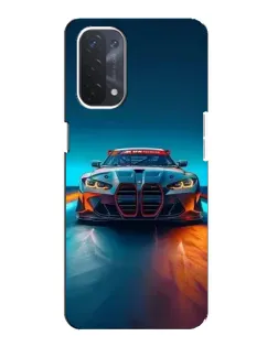 Чехол для OPPO A74 (5G) с картинкой «BMW — огни неона»