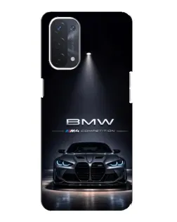 Чехол для OPPO A74 (5G) с картинкой «BMW сквозь ночной город»