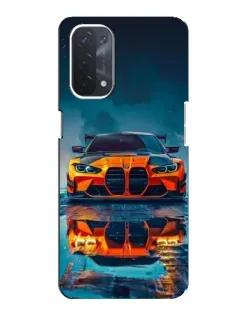 Чехол для OPPO A74 (5G) с картинкой «BMW — золотая эмблема»