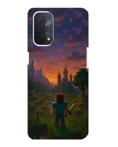 Чехол для OPPO A74 (5G) с картинкой «Стив у башни» Чехол для OPPO A74 (5G) с картинкой «Стив у башни»