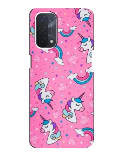 Чехол для OPPO A74 (5G) с картинкой «Unicorn паттерн розовый» Чехол для OPPO A74 (5G) с картинкой «Unicorn паттерн розовый»