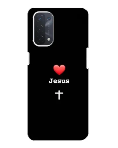 Чехол для OPPO A74 (5G) с картинкой «Сердце - Jesus»