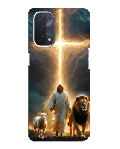 Чехол для OPPO A74 (5G) с картинкой «Лев Иуды и Свет»