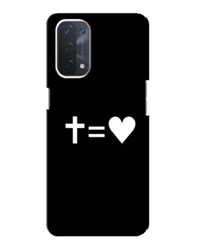 Чехол для OPPO A74 (5G) с картинкой «Крест и Сердце»