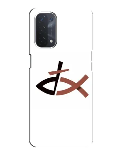 Чехол для OPPO A74 (5G) с картинкой «Рыба и крест»