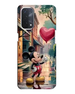 Чехол для OPPO A74 (5G) с картинкой «Микки и шарик-сердце»