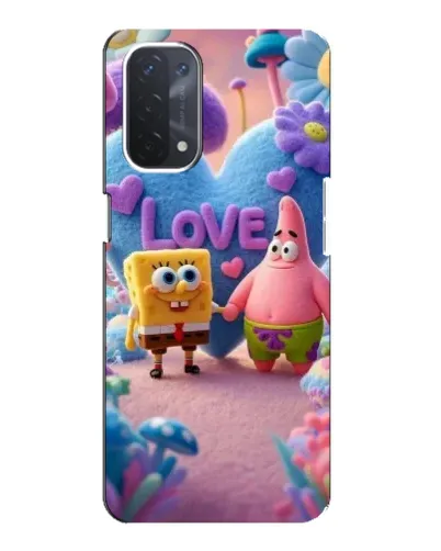 Чехол для OPPO A74 (5G) с картинкой «Губка Боб Патрик»