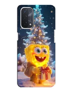 Чехол для OPPO A74 (5G) с картинкой «Рождественский Спанч Боб»