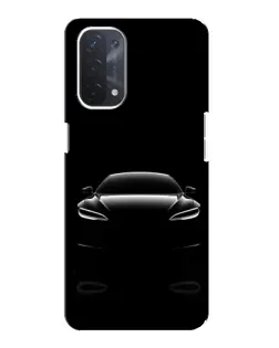 Чехол для OPPO A74 (5G) с картинкой «Силуэт Tesla Night»