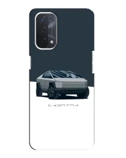 Чехол для OPPO A74 (5G) с картинкой «Серебристый Cybertruck Tesla»